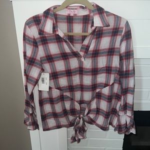 Pink Lily Plaid Shirt